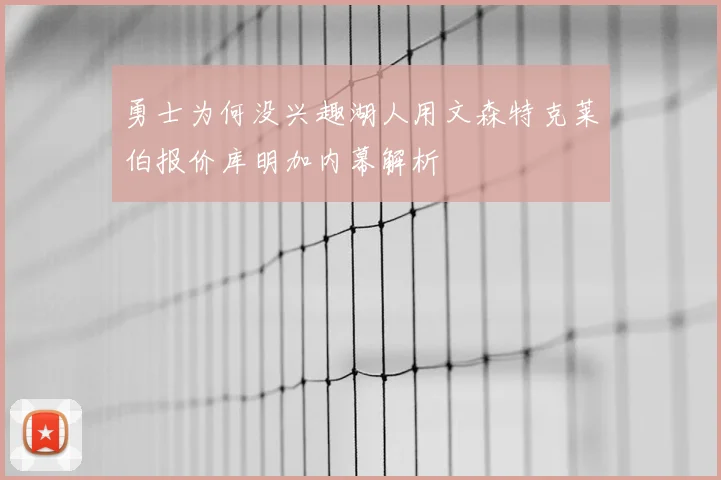 勇士为何没兴趣湖人用文森特克莱伯报价库明加内幕解析
